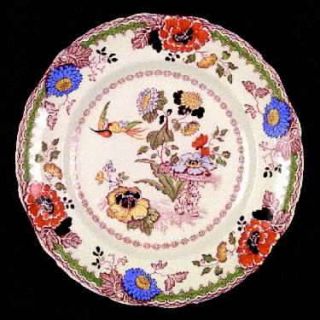 Masons Persiana (Black Trim) Dinner Plate, Fine China Dinnerware   C2425,Red&Bl