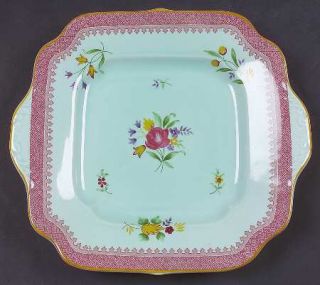 Adams China Lowestoft (Newer Backstamp) Square Handled Cake Plate, Fine China Di