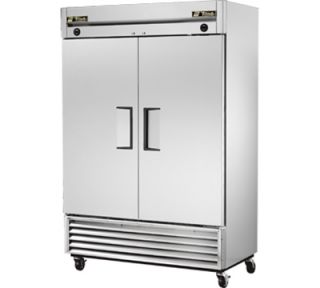 True 54 Reach In Refrigerator/Freezer   2 Solid Doors, Stainless/Aluminum