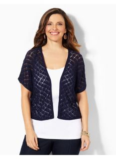 Catherines Plus Size Afternoon Refresh Shrug   Womens Size 0X, Mariner Navy