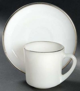 Anchor Hocking Vienna Lace Cup and Saucer Set   White & Black Scrolldsgn,Suburbi