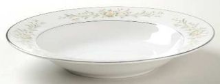 Carriage House Eloquence Rim Soup Bowl, Fine China Dinnerware   White&Yellow Flo