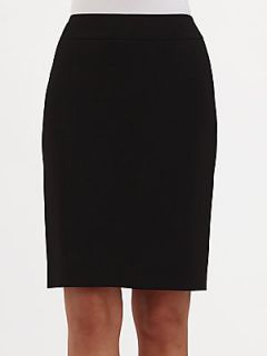 Armani Collezioni Featherweight Wool Pencil Skirt   Black