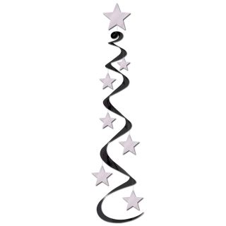 Black and Silver Star Whirls