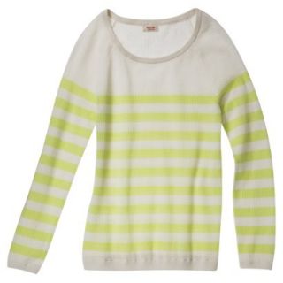 Mossimo Supply Co. Juniors Mesh Striped Sweater   Dogbone/Limesand XS(1)