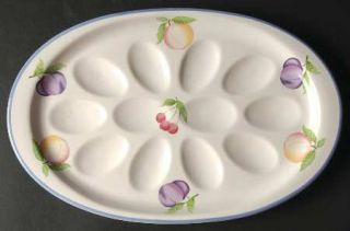 Pfaltzgraff Hopscotch (Fruit) Deviled Egg Plate, Fine China Dinnerware   Fruit C