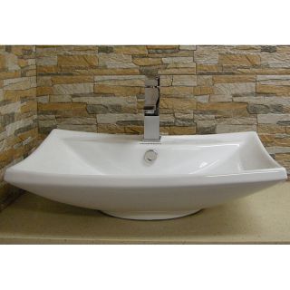 Vitreous China White Vessel Sink (WhiteType VesselMaterial CeramicPop up drain not includedFaucet not included Dimensions width   23 3/4 inches height   6 3/4 inches depth   17 1/4 inches CeramicPop up drain not includedFaucet not included Dimensions 