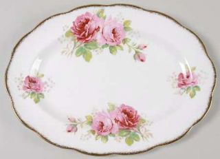 Royal Albert American Beauty (White Background) 11 Oval Serving Platter, Fine C