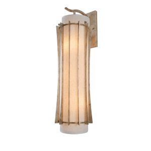 Varaluz 233K03ZG Occasion 3 Light   Wall Sconce   Zen Gold Finish with Tan Silk