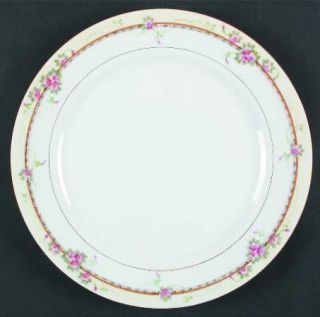 Noritake Ellwood Dinner Plate, Fine China Dinnerware   Pink Flowers, Cream & Whi