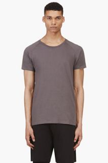 Robert Geller_seconds Grey And Khaki Colorblocked T_shirt