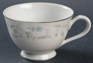 Royal Wentworth Fairlawn Footed Cup, Fine China Dinnerware   Blue/Pink Flowers,G
