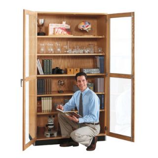 Diversified Woodcrafts Hinged 36 Storage Case with Oak Framed Glass Doors 35
