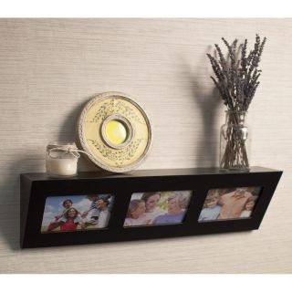 Laminate Espresso Picture Frame Wall Shelf