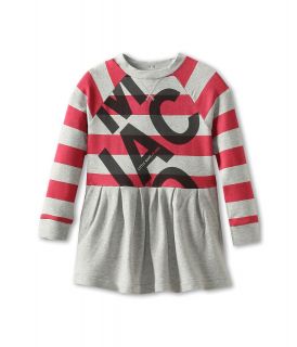 Little Marc Jacobs Striped Block Letter Print Dress Girls Dress (Gray)