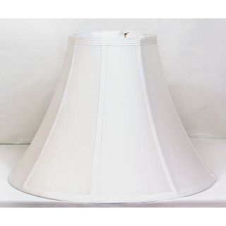Bright White Shantung Silk Bell Shade Large