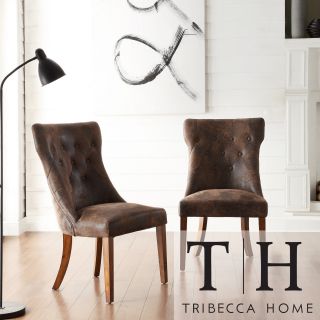 Tribecca Home Atelier Traditional French Burnished Brown Oak Dining Chair (set Of 2)