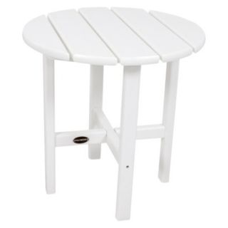 Polywood Round Patio Side Table   White