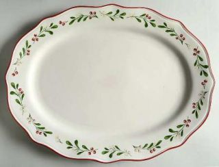 Better Homes and Garden Mistletoe 18 Oval Serving Platter, Fine China Dinnerwar