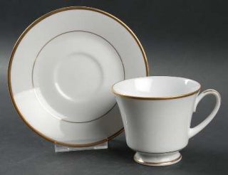 Noritake Heritage Footed Cup & Saucer Set, Fine China Dinnerware   White Backgro