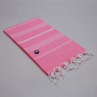 Authentic Pestemal Fouta Original Pink And White Pencil Turkish Cotton Bath/ Beach Towel (Pink/ whiteVersatile authentic Pestemal Fouta lightweight towel can be used as a sarong, picnic blanket, baby blanket, table cloth, shawl or as a chaise lounge cover