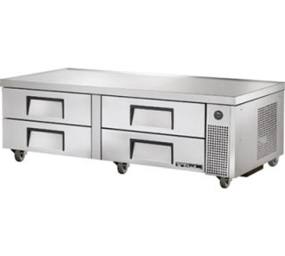 True 72 Refrigerated Chef Base   4 Drawers, Aluminum/Stainless