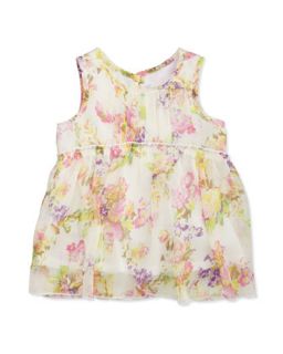 Floral Print Babydoll Tunic, 2T 4T