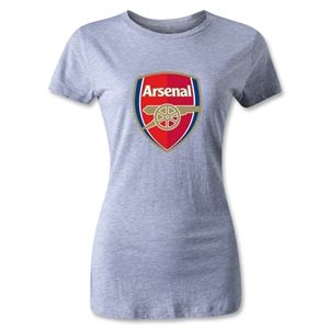 hidden Arsenal Crest Womens T Shirt (Gray)