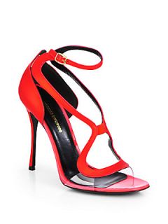 Nicholas Kirkwood Mixed Media Strappy Sandals   Red