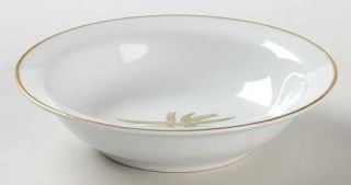 Fukagawa 507 Rim Fruit/Dessert (Sauce) Bowl, Fine China Dinnerware   Green Leave