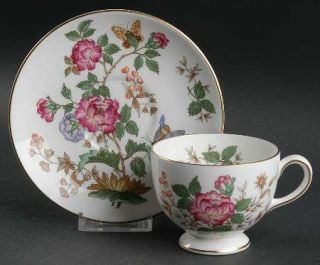 Wedgwood Charnwood (Bone) Leigh Shape Footed Cup & Saucer Set, Fine China Dinner