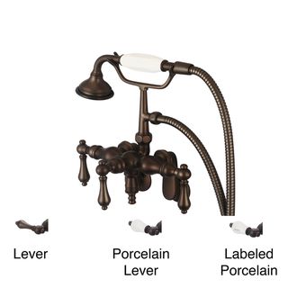Water Creation F6 0018 03 Vintage Classic Adjustable Center Tub Faucet W/ Down Spout Swivel Wall Conn Handheld Shower
