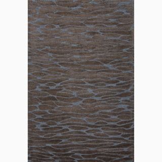 Handmade Gray/ Blue Wool/ Art Silk Te X Tured Rug (2 X 3)