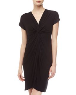Knotted Center Jersey Dress, Noir