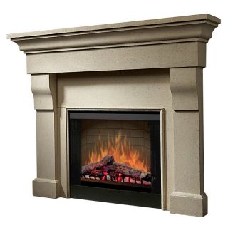 Dimplex 33 in. Built In Flush Mount Picture Frame Cabinet Mantel   Stone Look