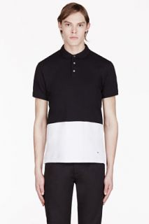 Marc By Marc Jacobs Black And White Colorblocked Polo