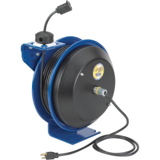 Coxreels EZ Coil Safety Series Power Cord Reel with Single Receptacle   50 Ft.,