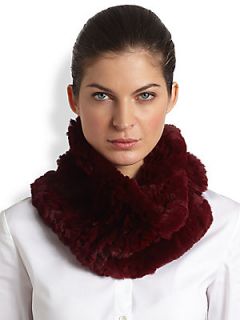  Collection Dyed Rabbit Fur Infinity Loop   Burgundy