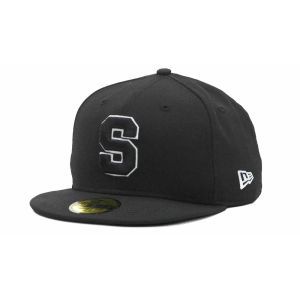 Michigan State Spartans New Era NCAA Black on Black with White 59FIFTY Cap