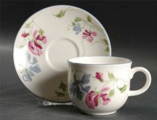 Royal Doulton Amethyst Flat Cup & Saucer Set, Fine China Dinnerware   Expression