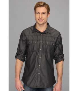 Request Quincy L/S Chambray Mens Short Sleeve Button Up (Gray)