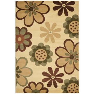 Fine spun Dasies Floral Ivory/ Green Area Rug (4 X 57)