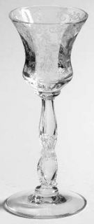 Cambridge Chantilly Cordial Glass   Stem #3625, Etched