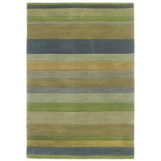 Blue And Natural Striped Indoor Rug (5 X 76)