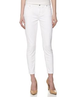 Gwenevere Cropped Skinny Jeans, Clean White