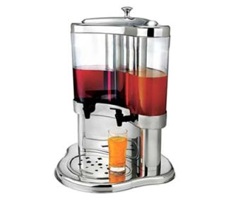 Browne Foodservice Juice Dispenser, 2 Ice Chambers, Two 5.3 qt Dispensers, Drip Tray, Stainless