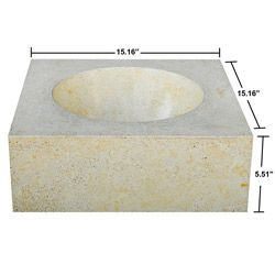 Concrete Small Cube Cream Sink (CreamCan be used indoors or outdoorsModel number Small Cube Cream  )