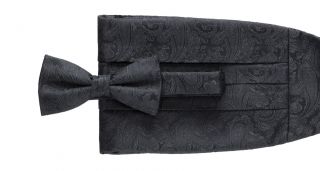 Black Paisley Tie and Cummerbund Set JoS. A. Bank