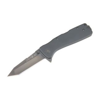SOG Knives TWI211 Twitch XL Tanto Blade Folding Knife Black TiNi with Black Handle