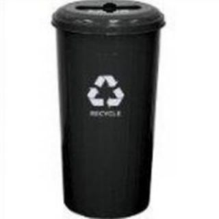 Witt Industries 20 Gallon Indoor Recycling Container w/ Round & Slot Hole, Black